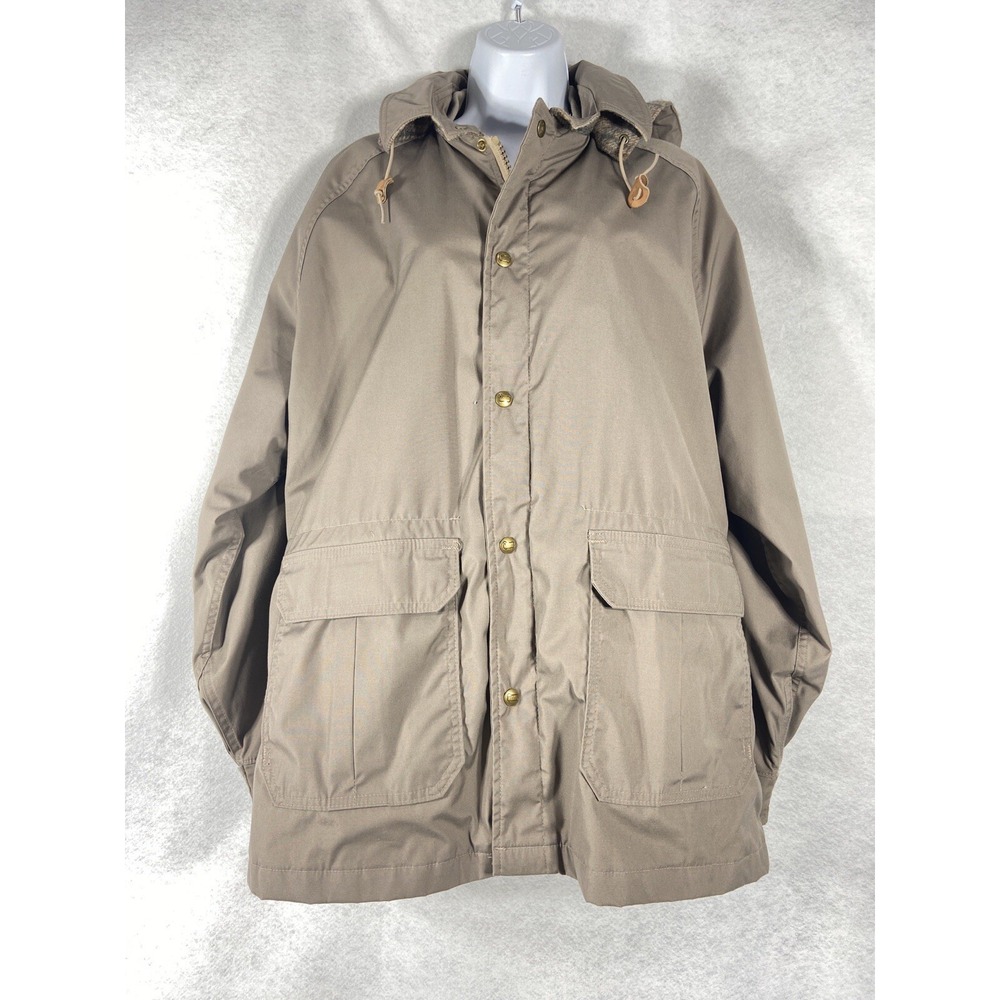 Vintage 70s Woolrich Jacket Men's Large Gray Wool Lined Hooded USA Made